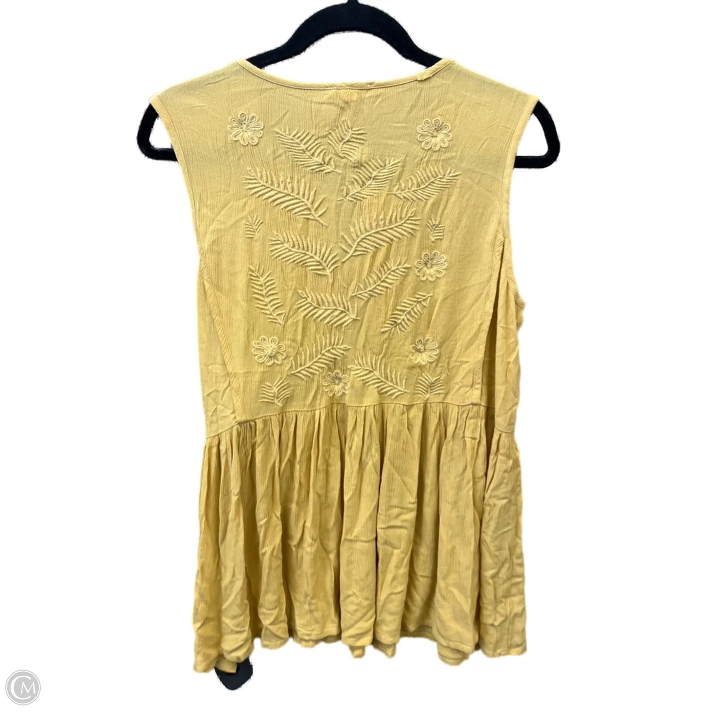 Top Sleeveless By Tribal In Yellow, Size: M