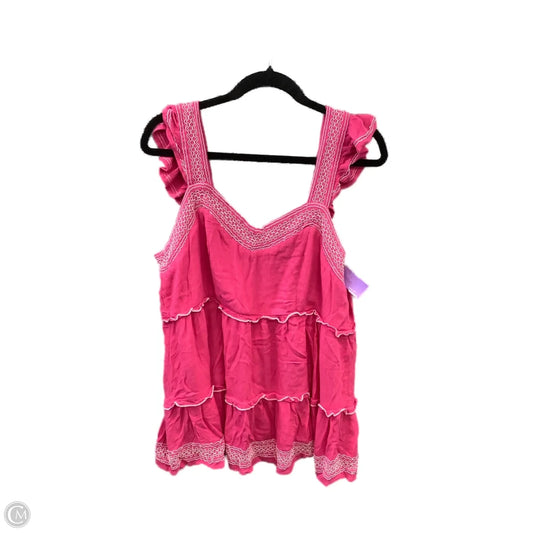 Top Sleeveless By Torrid In Pink, Size: 1x