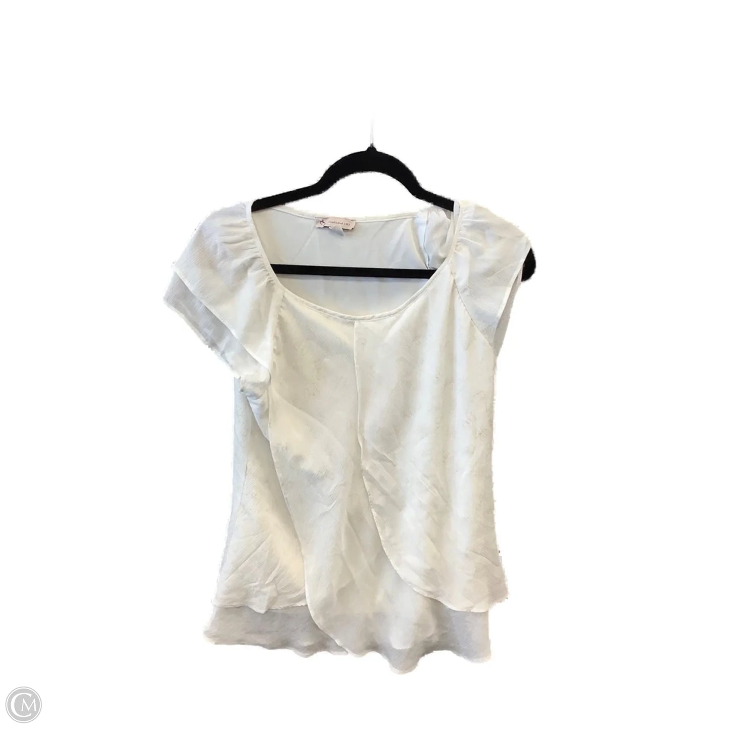 Top Short Sleeve By Clothes Mentor In White, Size: M