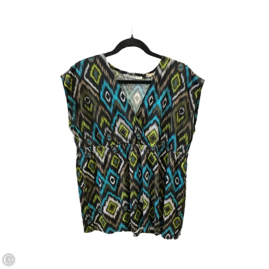 Top Short Sleeve By Requirements In Blue & Green, Size: Xl