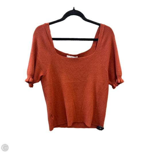 Top Short Sleeve By Loft In Orange, Size: Xxl