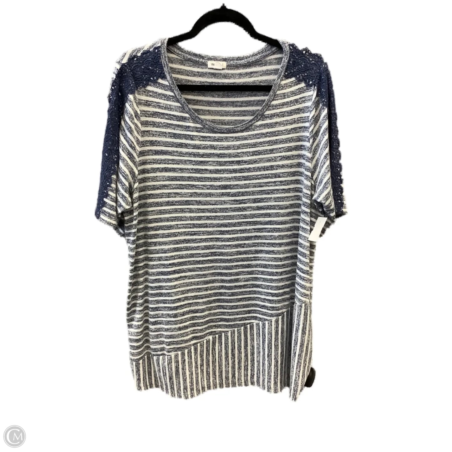 Top Short Sleeve By Westport In Striped Pattern, Size: 2x