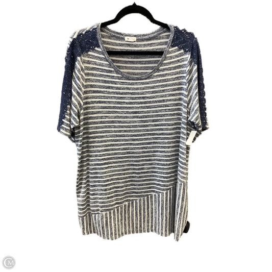 Top Short Sleeve By Westport In Striped Pattern, Size: 2x