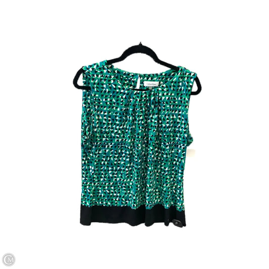 Top Sleeveless By Calvin Klein In Green, Size: Xl