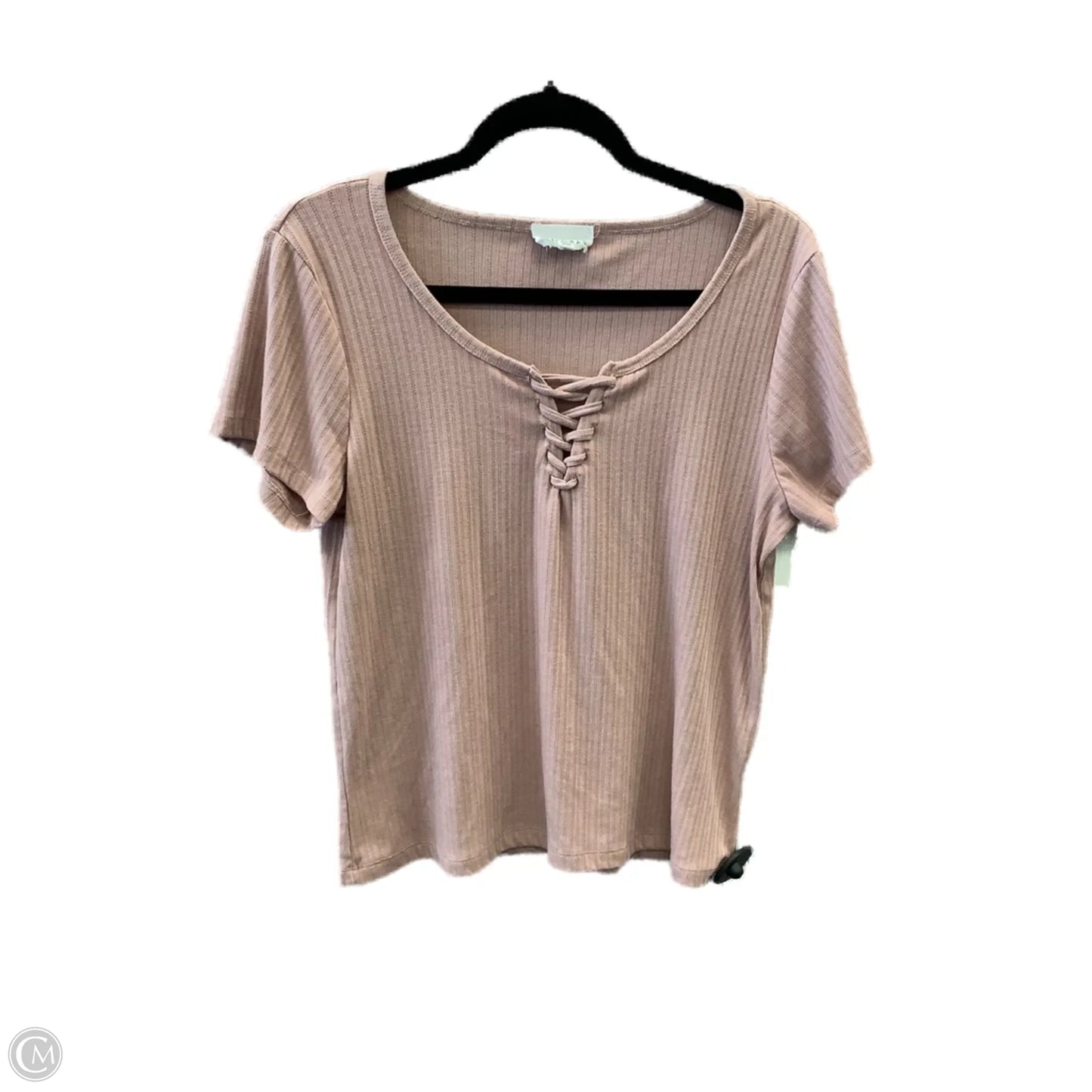 Top Short Sleeve By Olive And Oak In Pink, Size: L