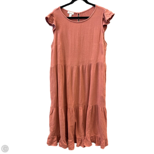 Dress Casual Midi By Clothes Mentor In Pink, Size: Xl