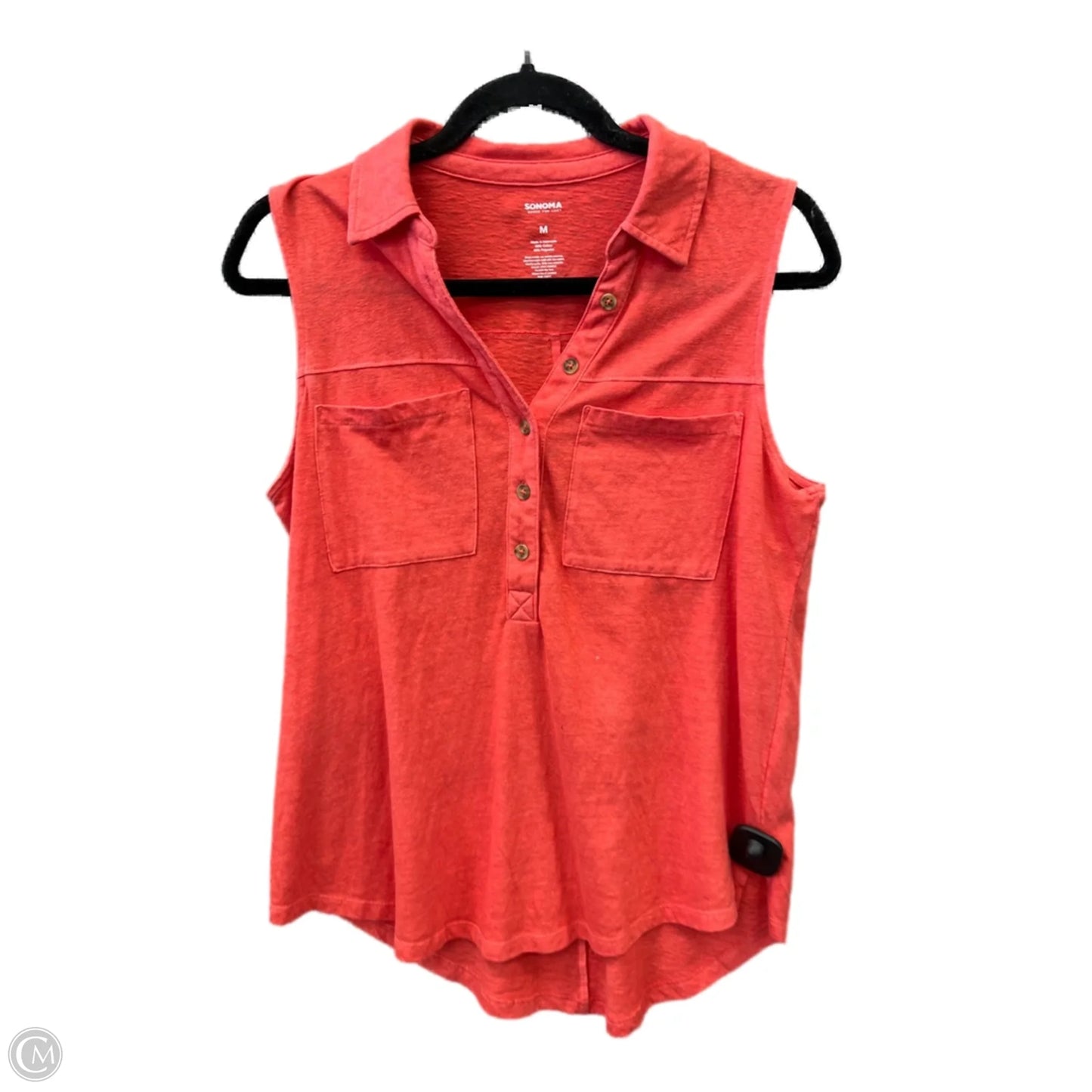 Top Sleeveless By Sonoma In Orange, Size: M