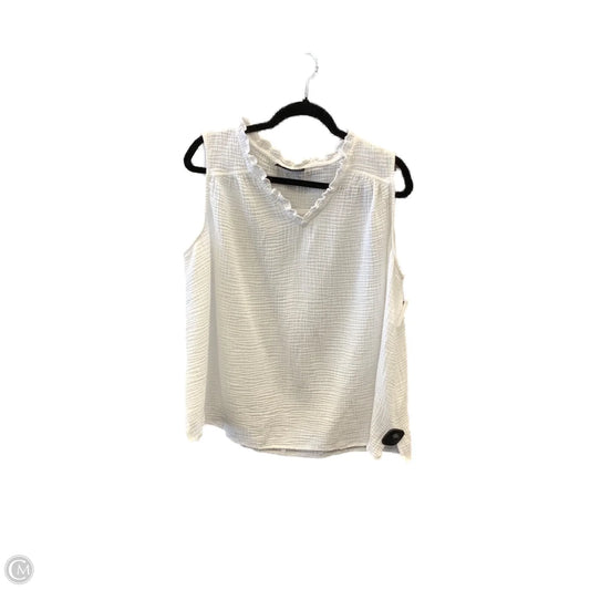 Top Sleeveless By Lane Bryant In White, Size: 1x