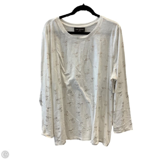 Top Long Sleeve By Lane Bryant In White, Size: 1x