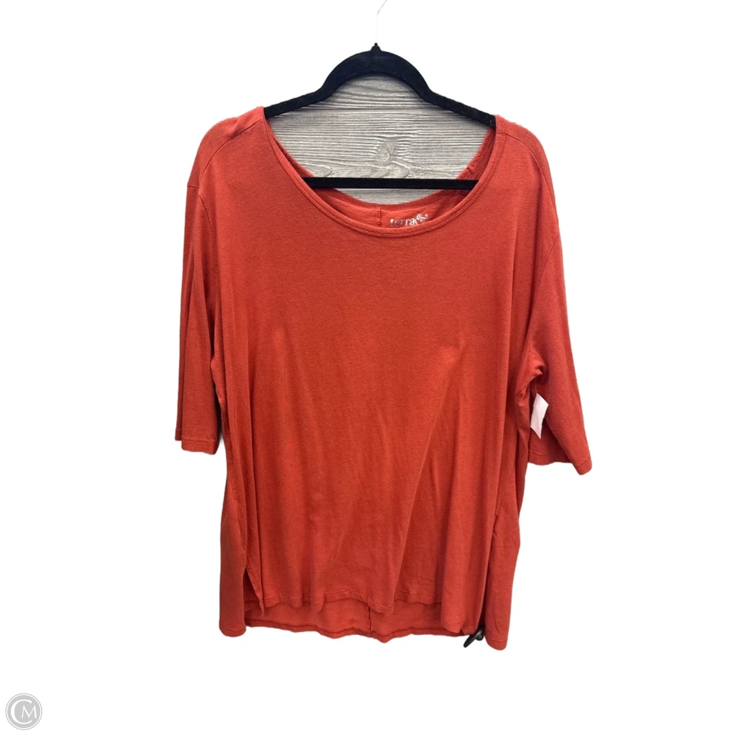 Top Long Sleeve Basic By Terra & Sky In Orange, Size: 1x