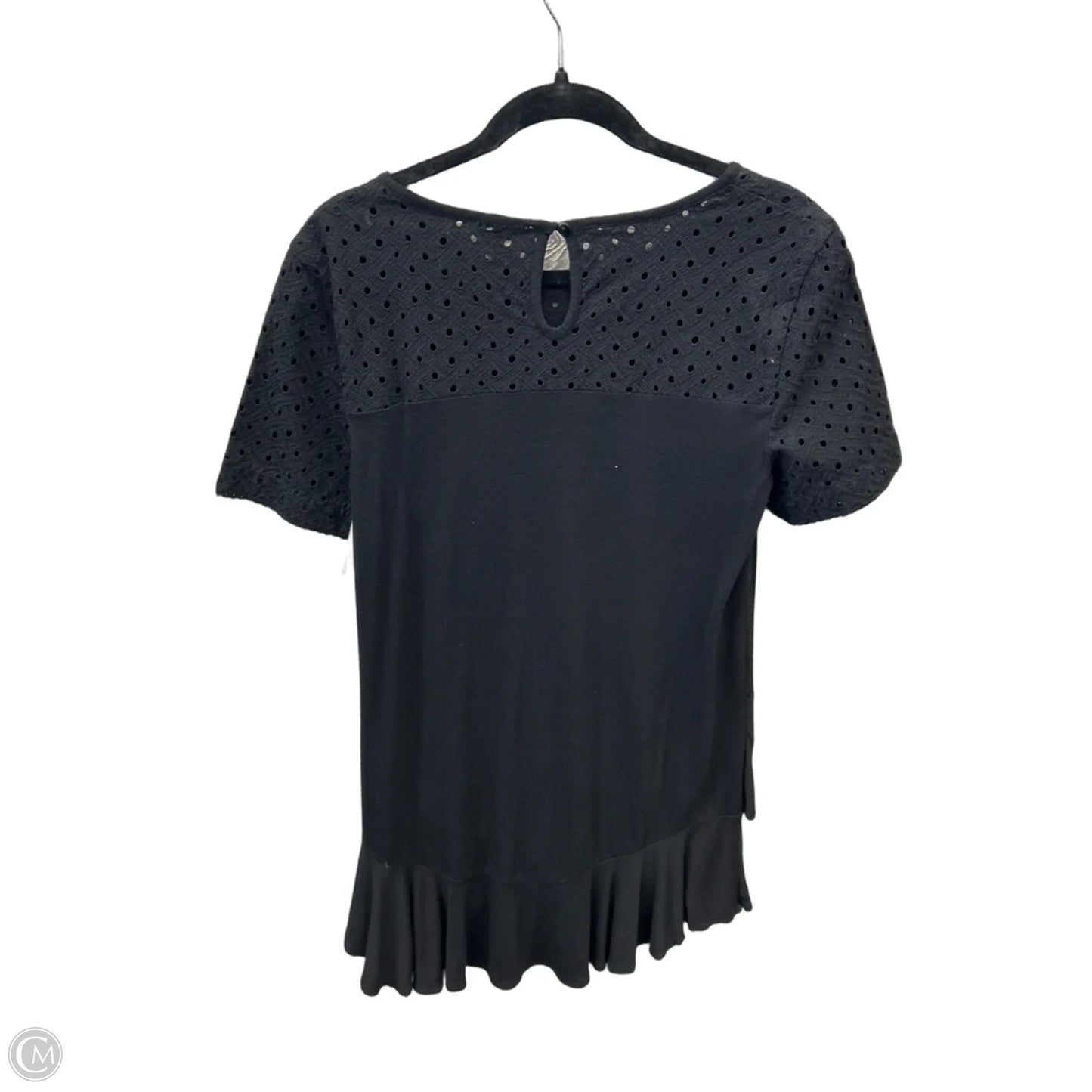 Tunic Short Sleeve By Halogen In Black, Size: M