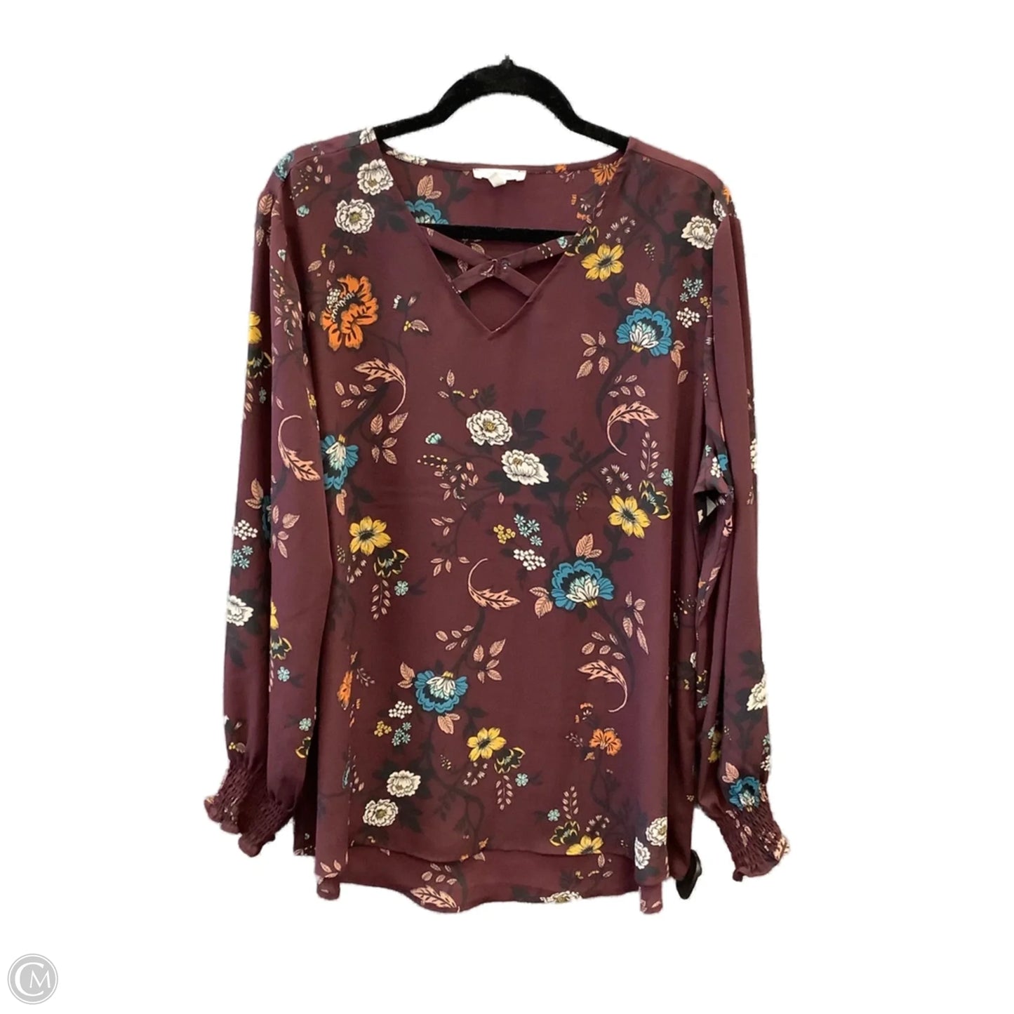 Top Long Sleeve By Maurices In Purple, Size: Xxl