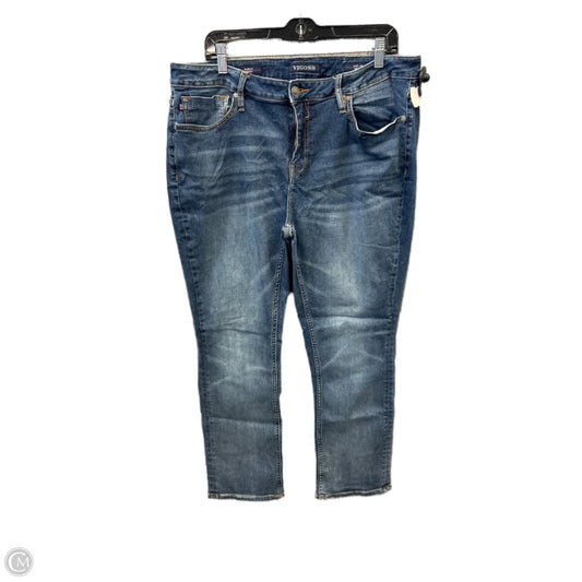 Jeans Straight By Vigoss In Blue Denim, Size: 18