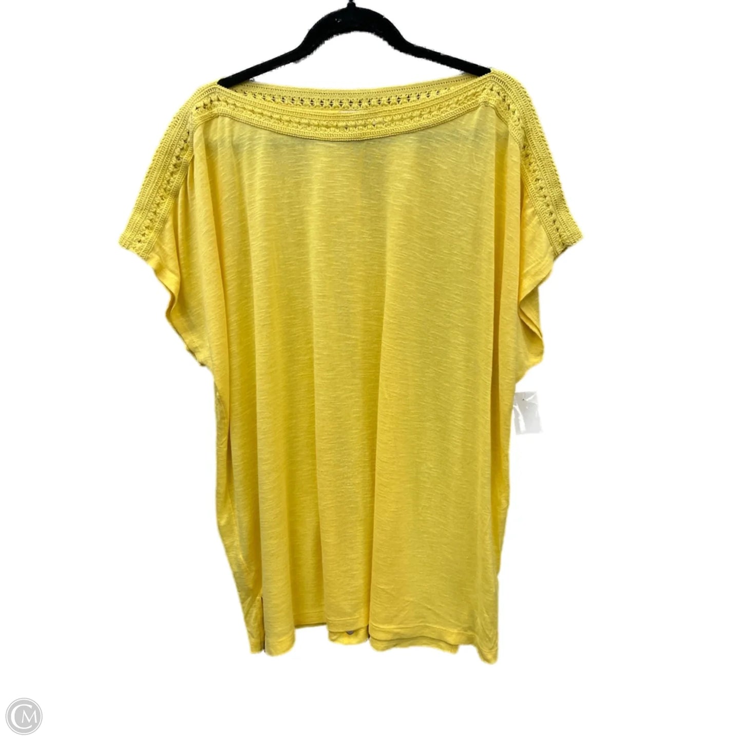 Top Short Sleeve By Cj Banks In Yellow, Size: 3x