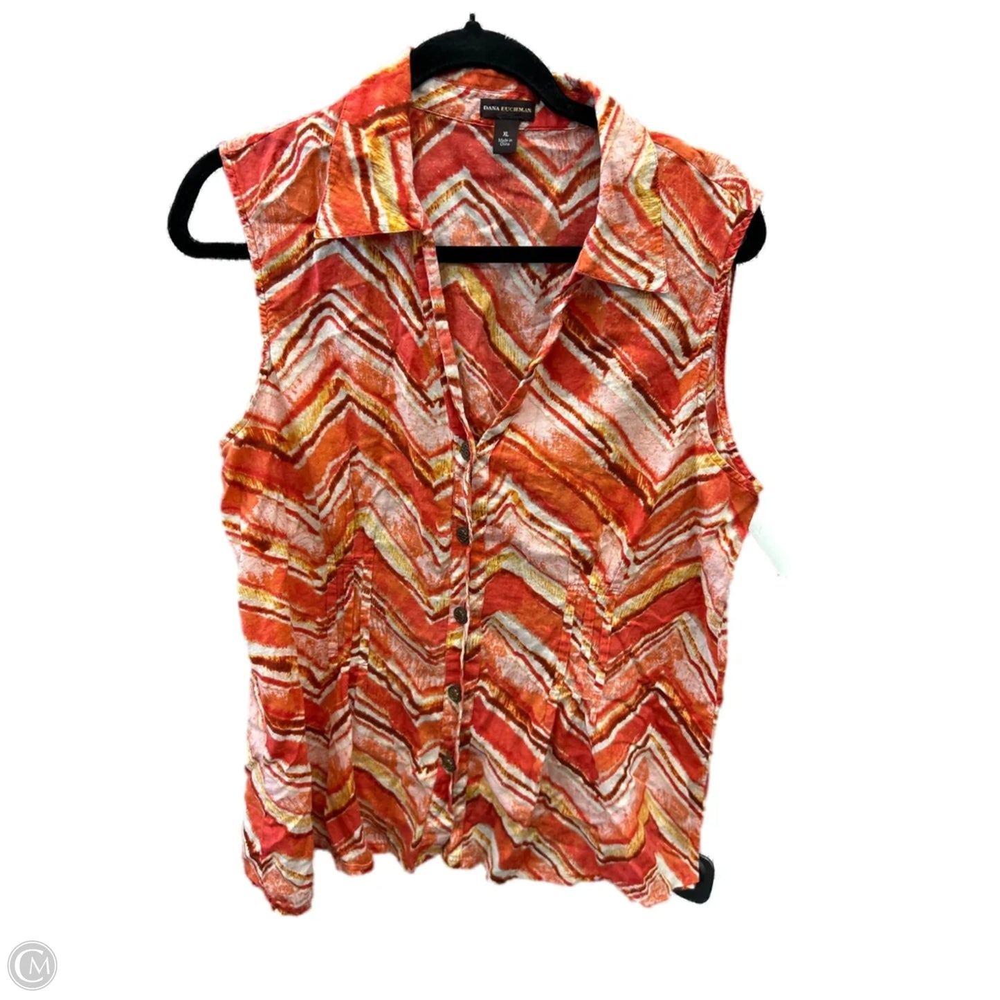 Top Sleeveless By Dana Buchman In Orange, Size: Xl
