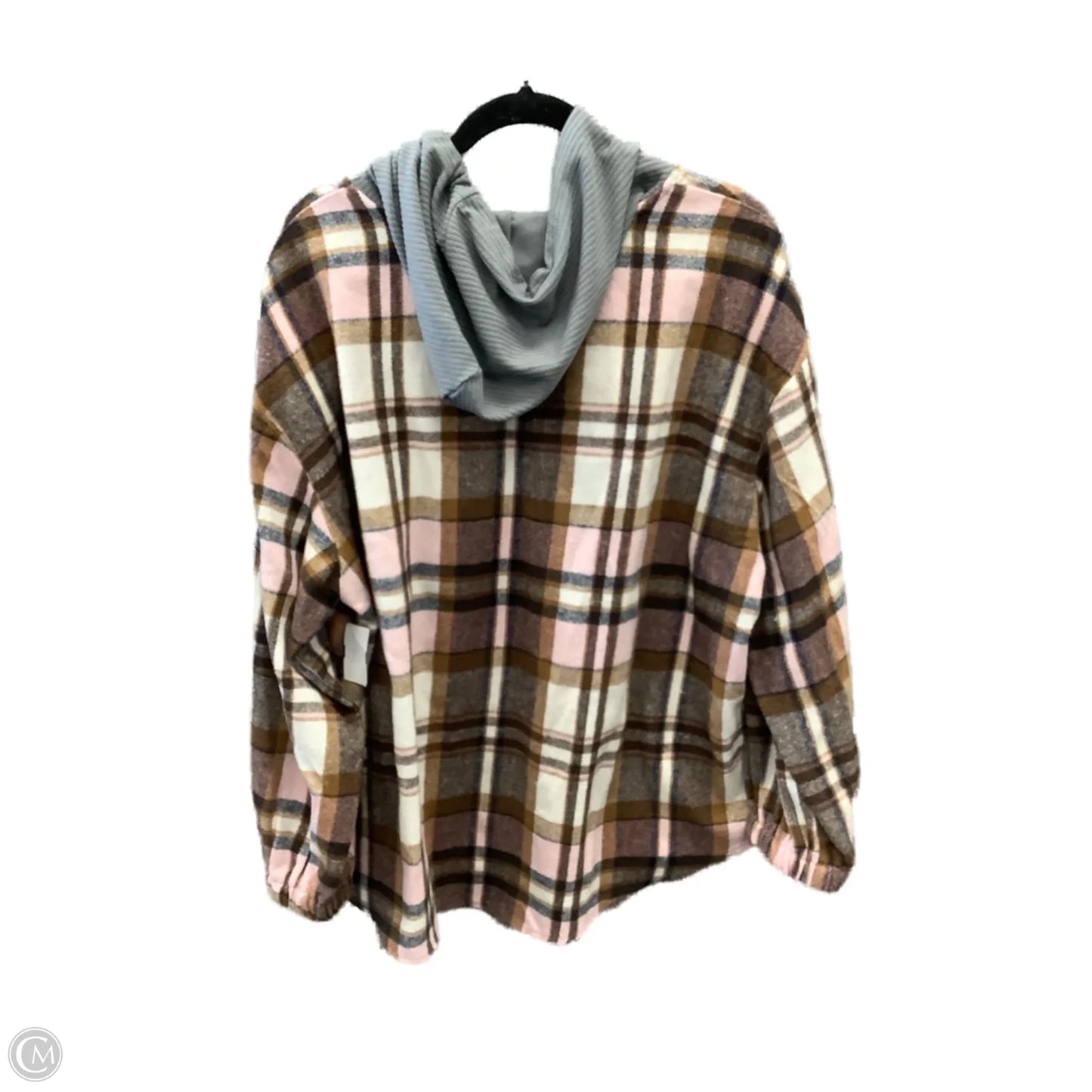 Jacket Shirt By Shein In Plaid Pattern, Size: 1x