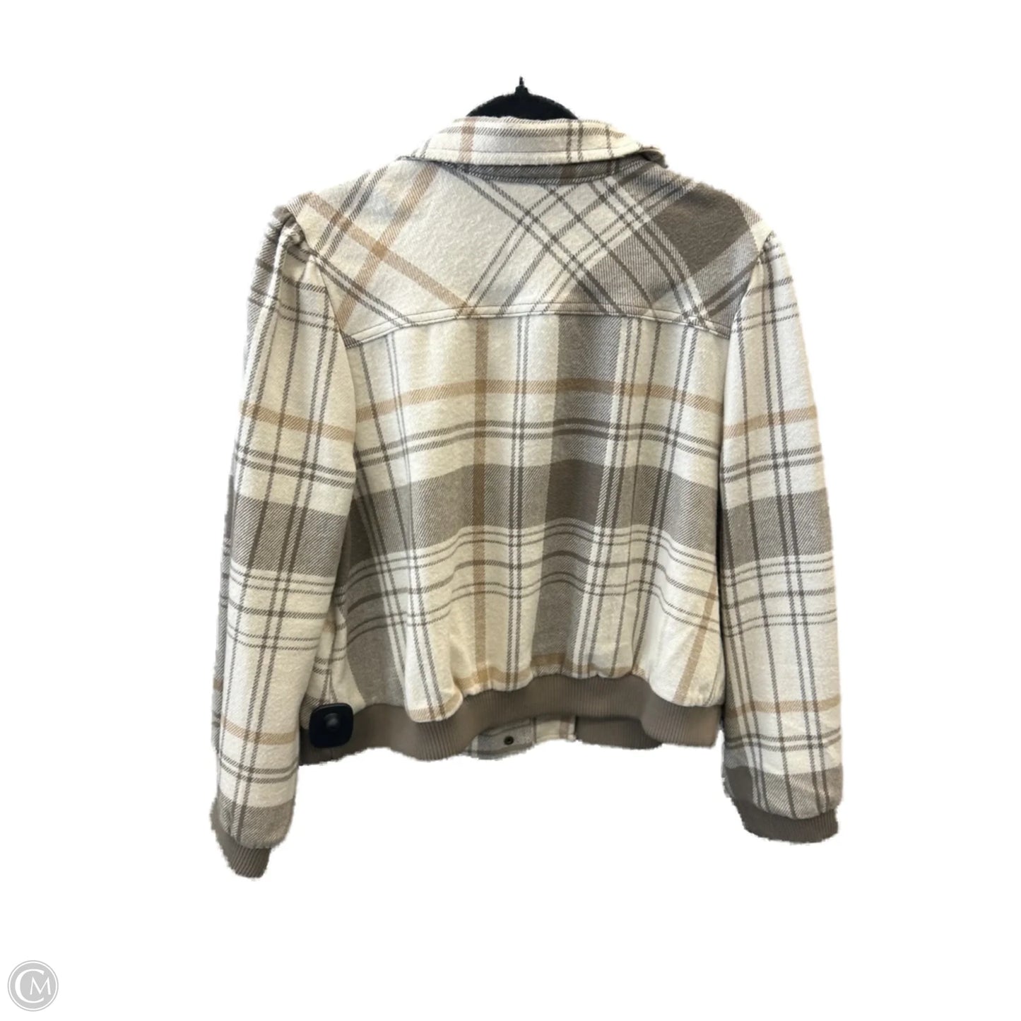 Jacket Shirt By Cato In Plaid Pattern, Size: L
