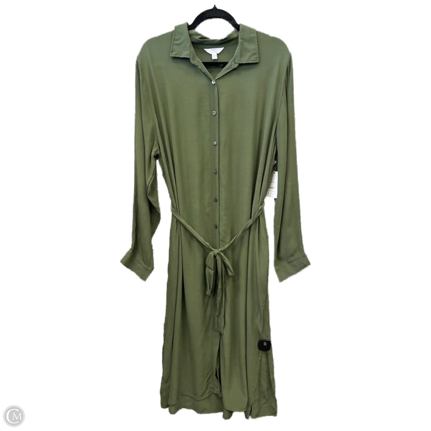 Dress Casual Midi By Time And Tru In Green, Size: L