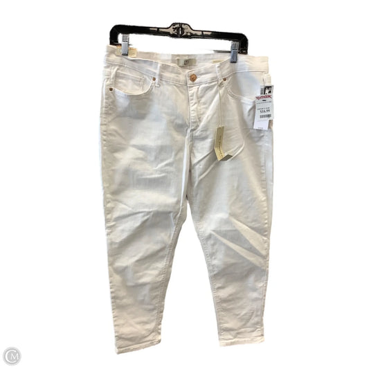 Jeans Cropped By Vintage America In White Denim, Size: 12