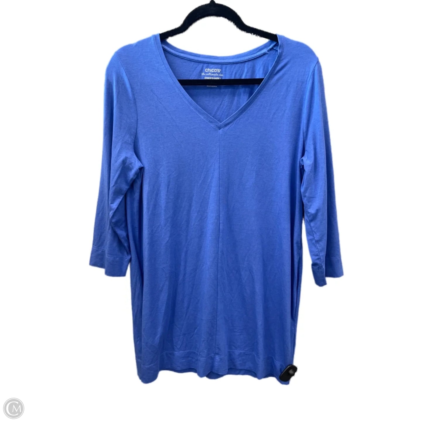 Top Long Sleeve Basic By Chicos In Blue, Size: M
