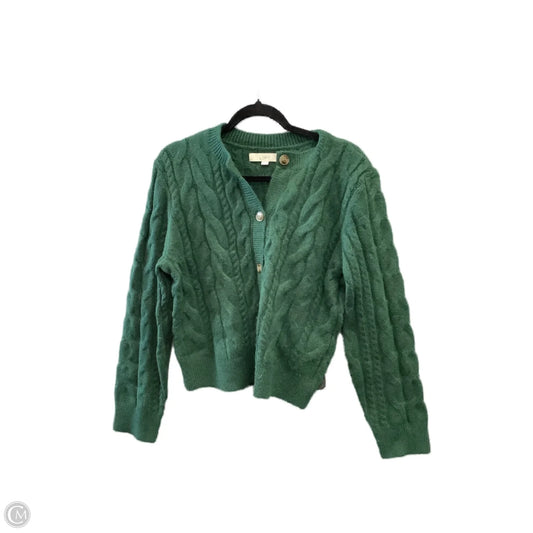 Sweater Cardigan By Loft In Green, Size: Xl