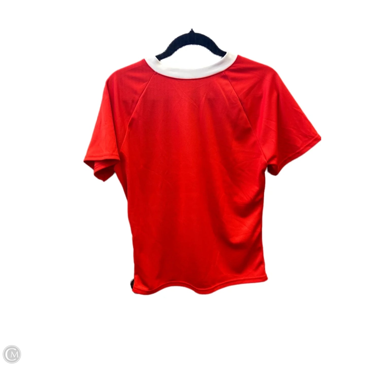 Athletic Top Short Sleeve By Nike Apparel In Red & White, Size: M