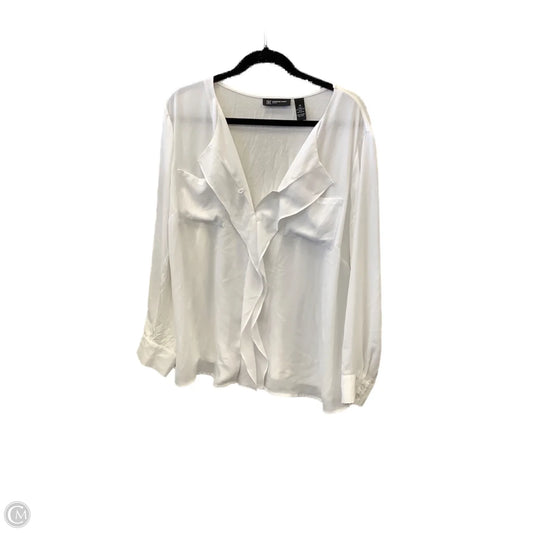 Top Long Sleeve By Inc In White, Size: 3x