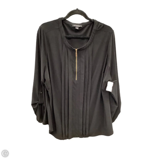 Top Long Sleeve By Roz And Ali In Black, Size: 2x