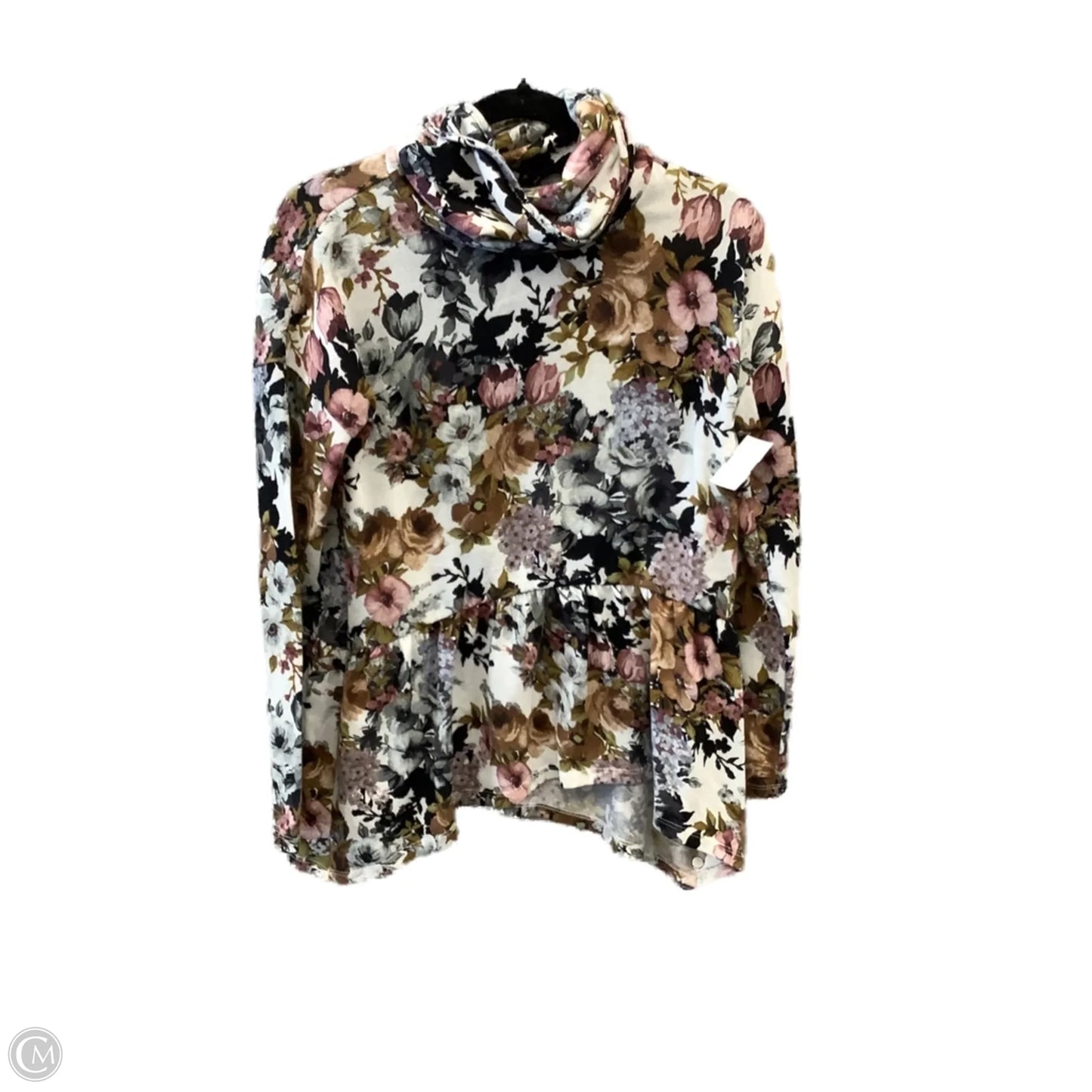 Top Long Sleeve By Ava James In Floral Print, Size: M