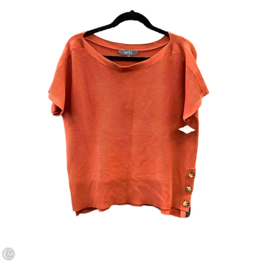 Sweater Short Sleeve By Marled In Orange, Size: L