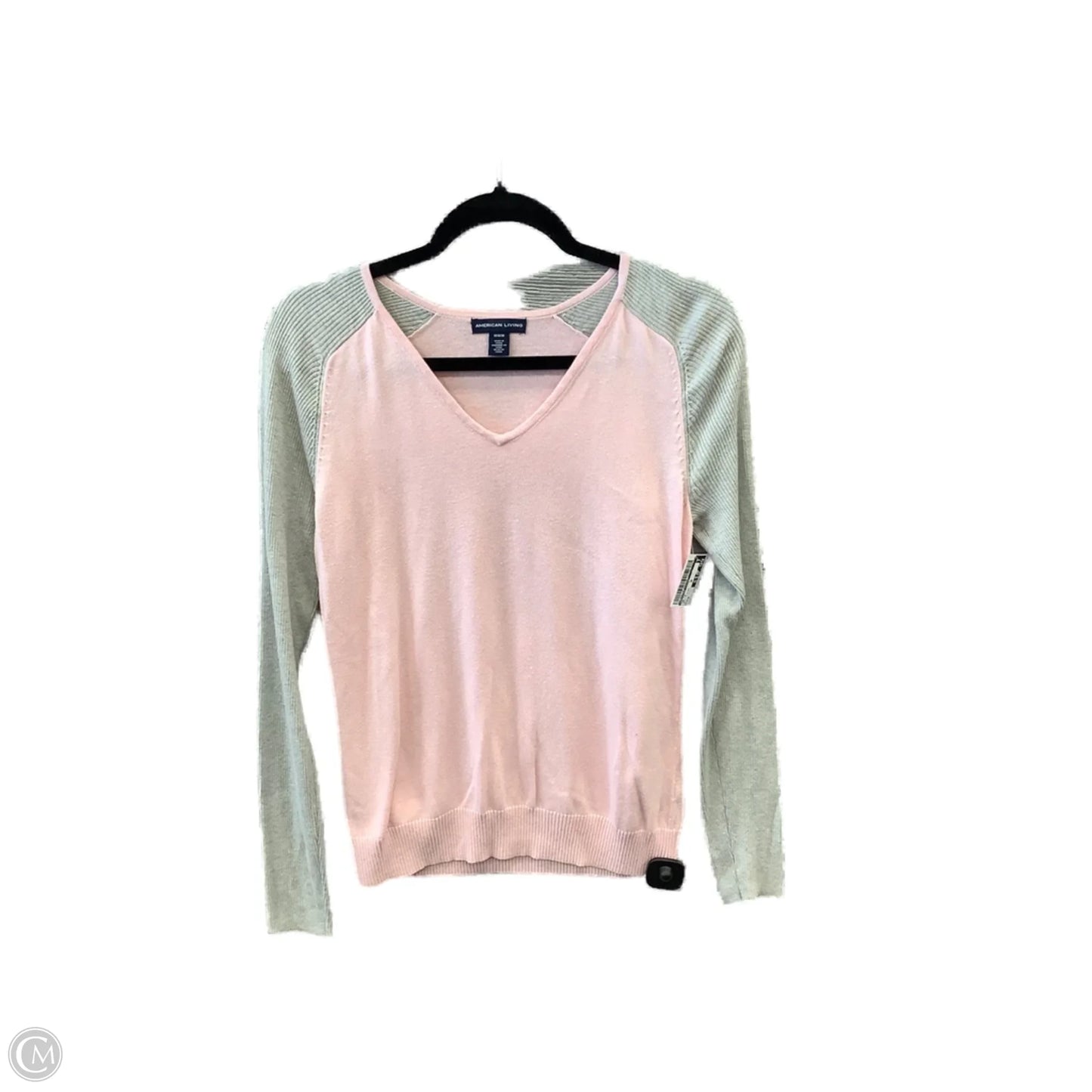 Top Long Sleeve By American Living In Grey & Pink, Size: M