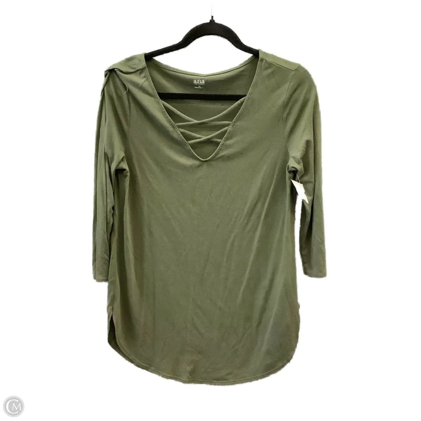 Top Long Sleeve By Ana In Green, Size: M