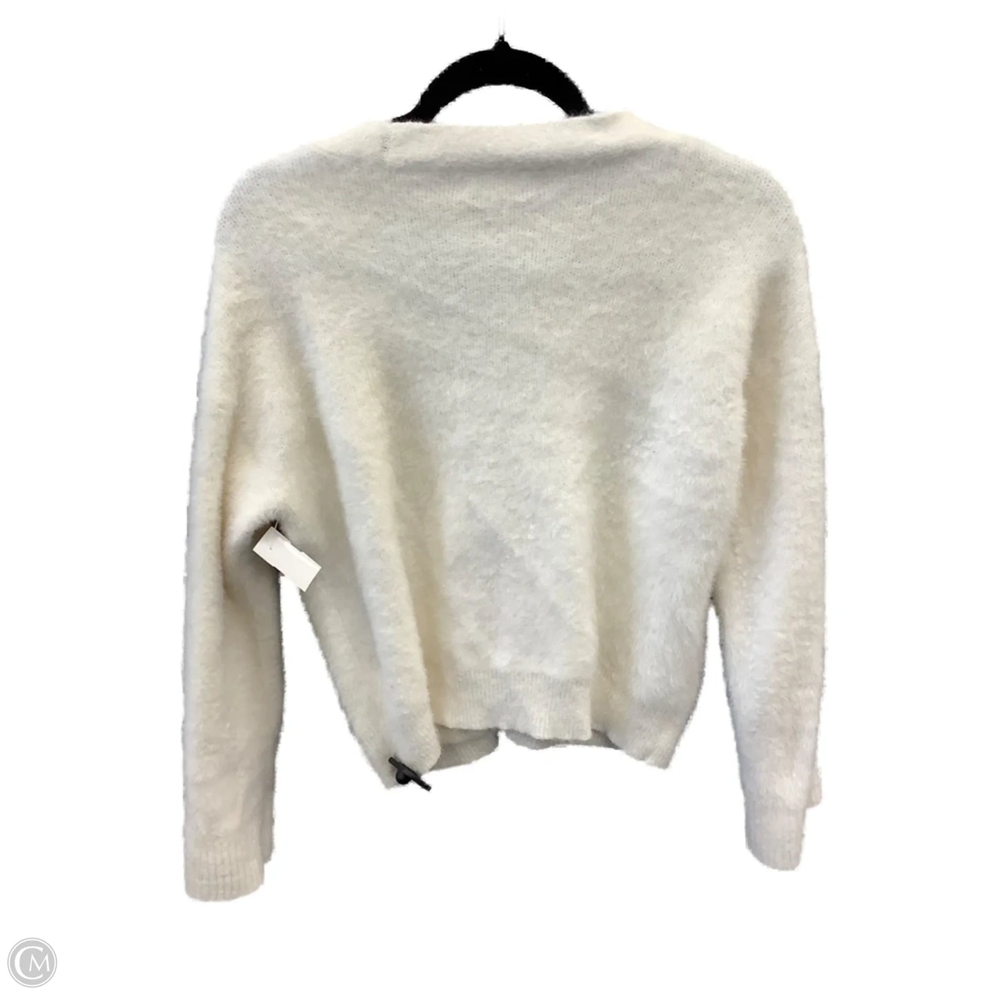 Sweater Cardigan By Liz Claiborne In Cream, Size: M