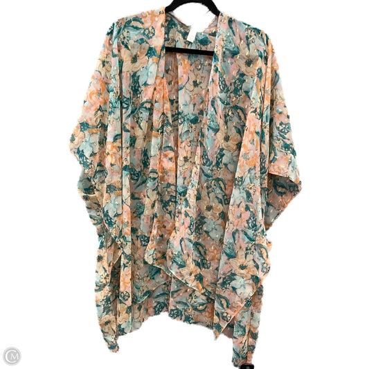 Kimono By Cato In Green & Orange, Size: Osfm