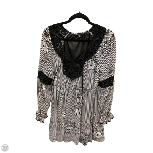 Dress Casual Midi By Signature Studio In Blue & White, Size: L