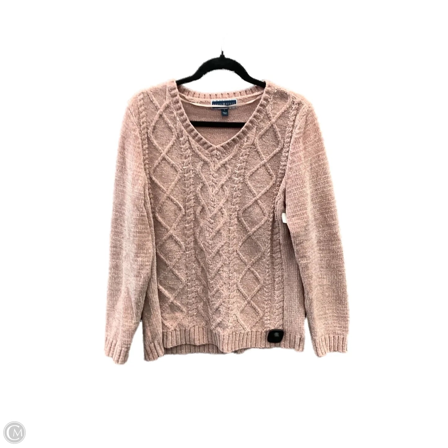 Sweater By Karen Scott In Pink, Size: L