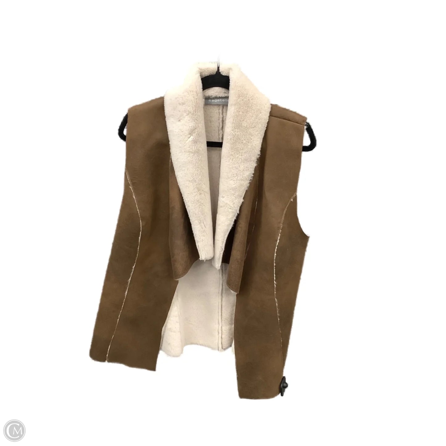 Vest Faux Fur & Sherpa By Clothes Mentor In Brown, Size: L