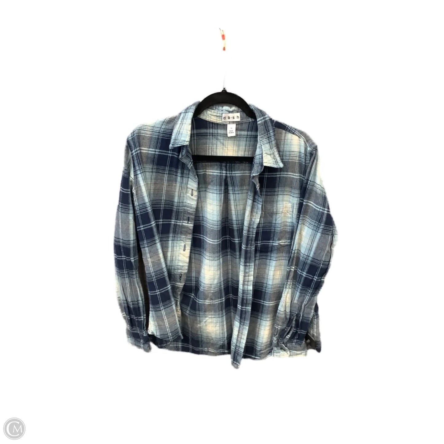 Top Long Sleeve By Clothes Mentor In Plaid Pattern, Size: M