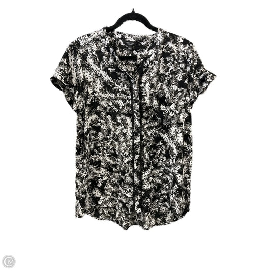 Top Short Sleeve By Simply Vera In Black & White, Size: L