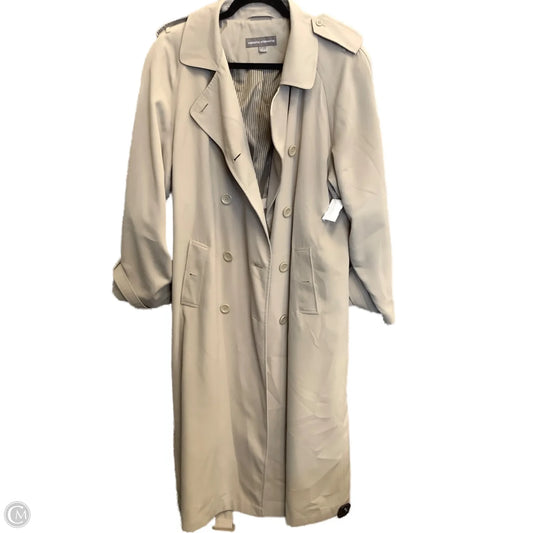 Coat Trench Coat By Valerie Stevens In Tan, Size: L