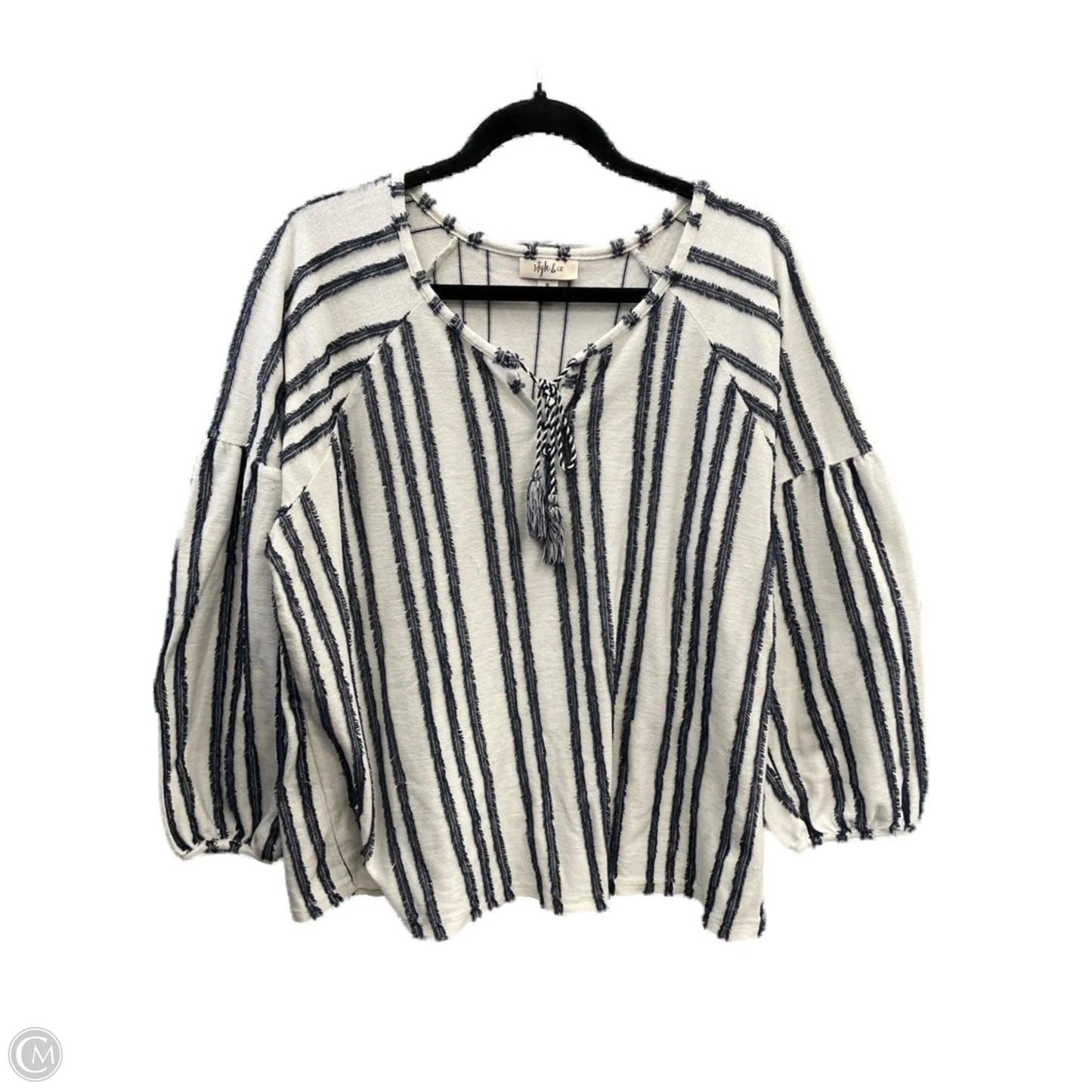 Top Long Sleeve By Style And Company In Striped Pattern, Size: Xl