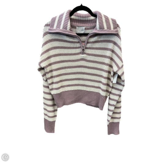 Sweater By Pink Rose In Purple & White, Size: L