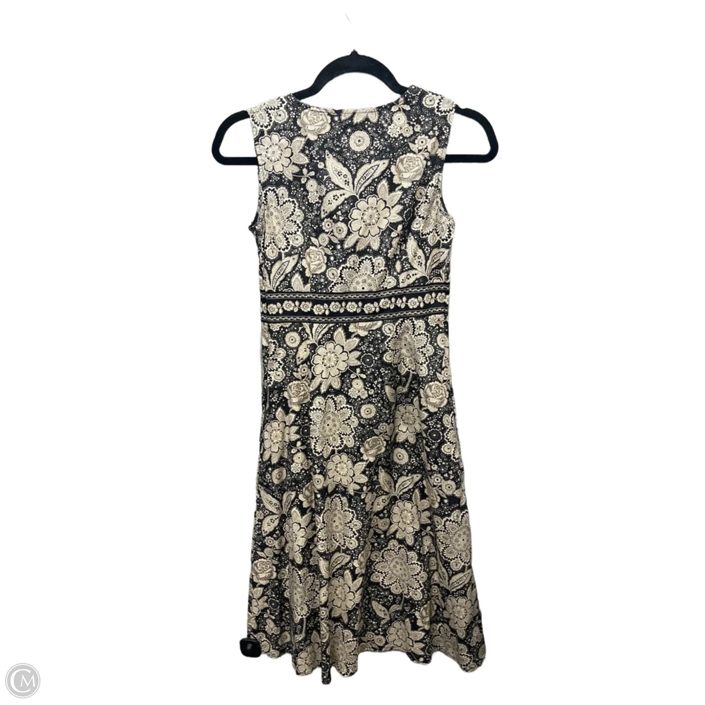 Dress Casual Midi By Croft And Barrow In Black & Brown, Size: 4p