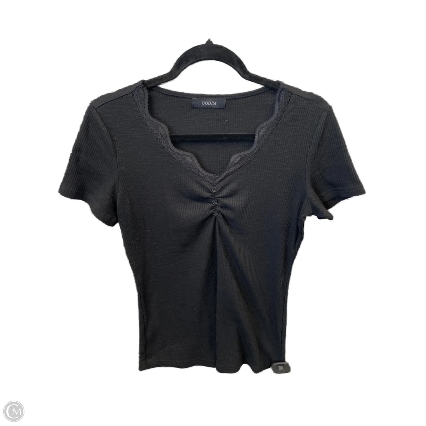 Top Short Sleeve By Clothes Mentor In Black, Size: M