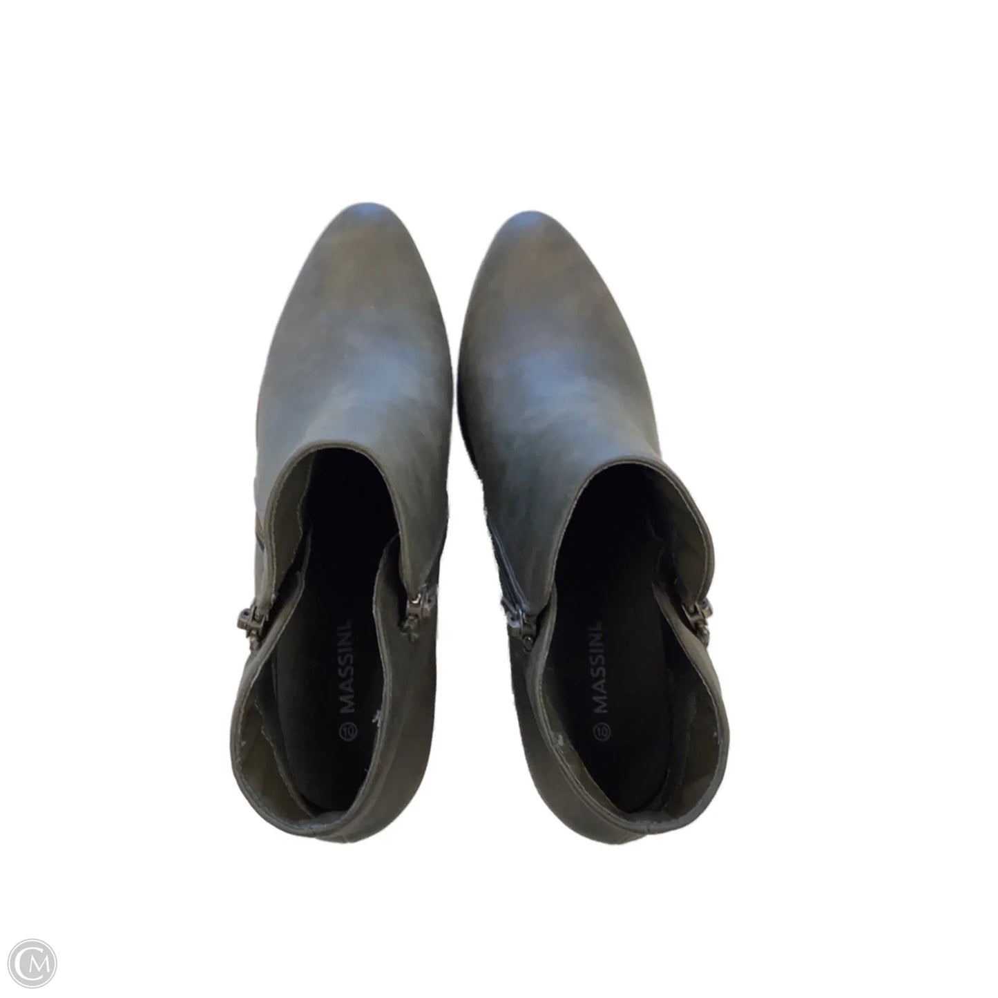 Boots Ankle Flats By Massini In Grey, Size: 10