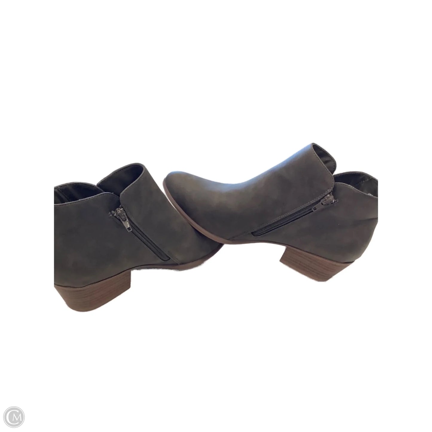 Boots Ankle Flats By Massini In Grey, Size: 10