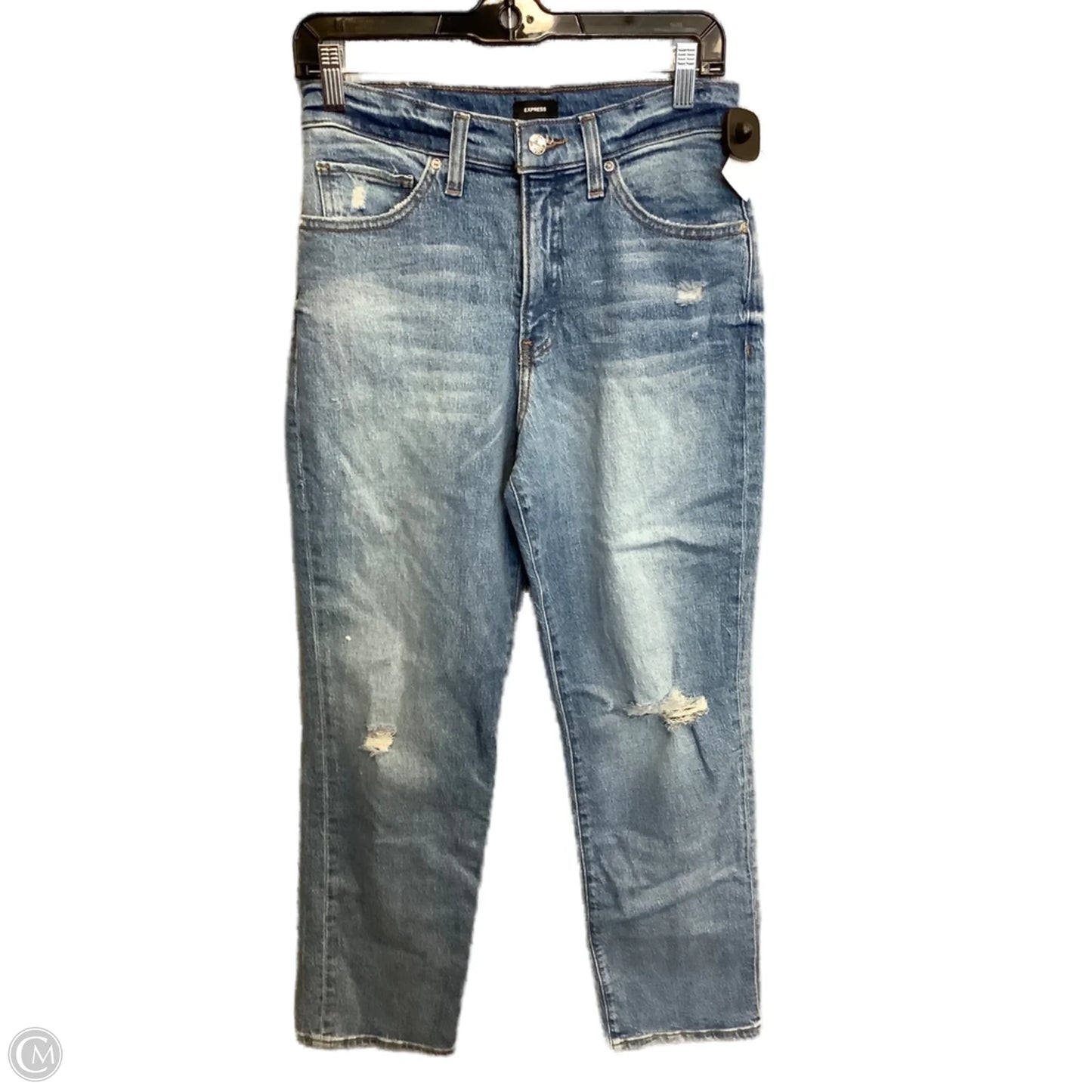 Jeans Straight By Express In Blue Denim, Size: 4