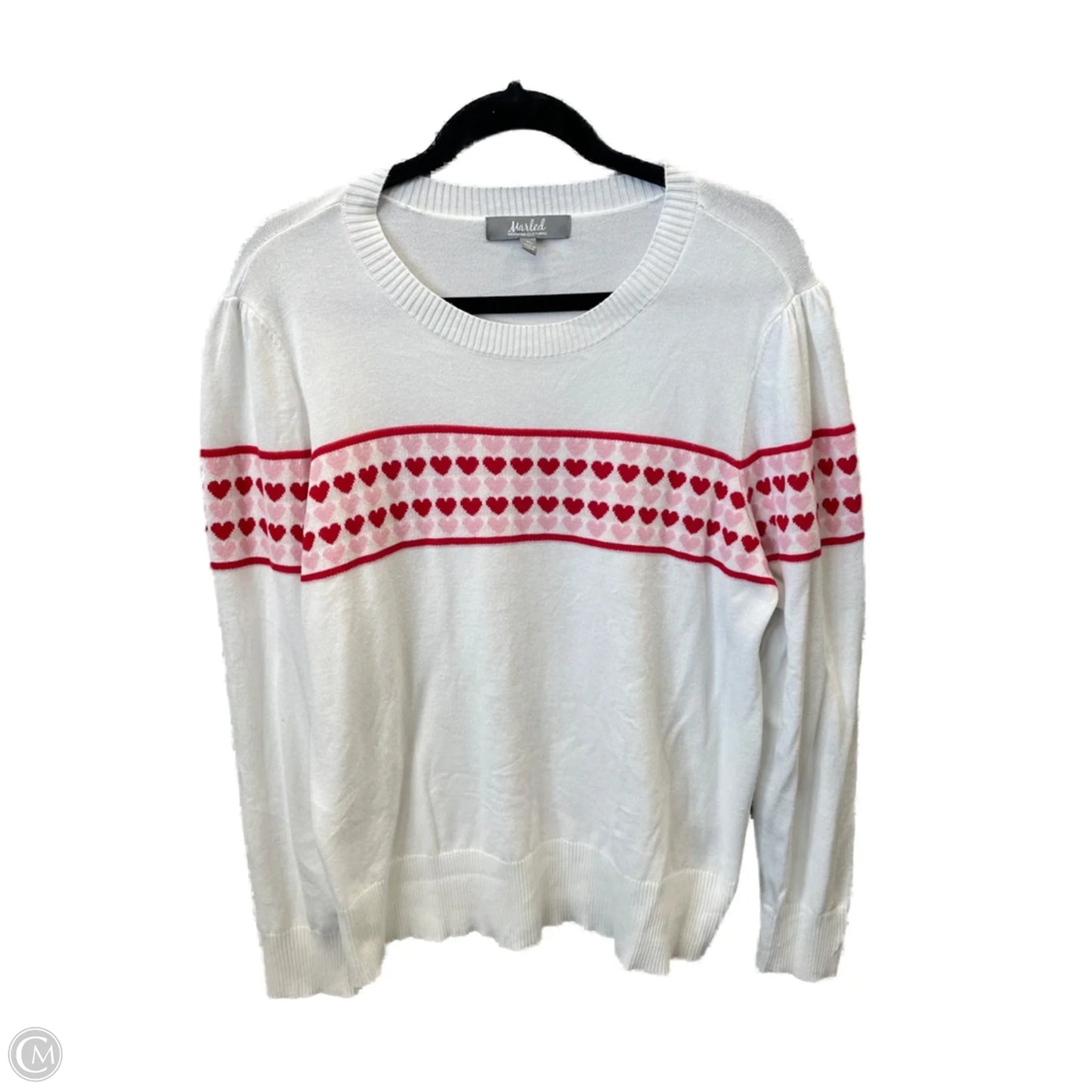 Sweater By Marled In Red & White, Size: Xl