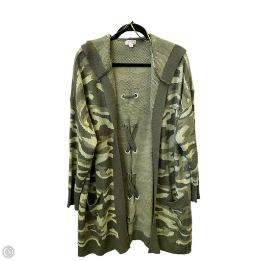 Cardigan By Ultra Flirt In Camouflage Print, Size: 3x