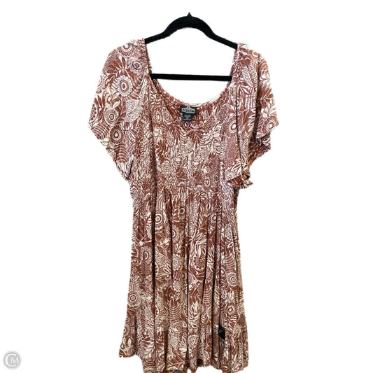 Dress Casual Midi By Angie In Brown, Size: 3x
